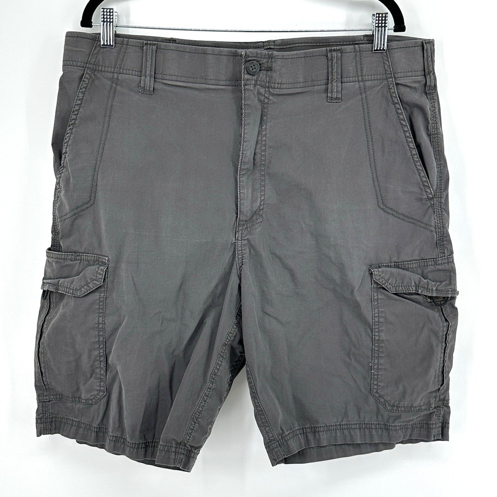 Lee Extreme Motion Mens Size 38 Cargo Shorts Performance Series 6 Pockets Gray